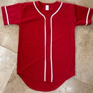 Red Mesh Baseball Jersey for Men and Women